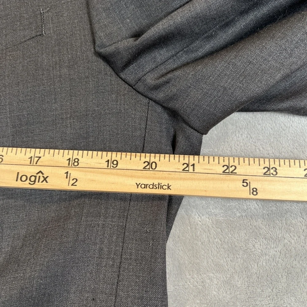 Joseph Abboud Suit Jacket Gray Wool Blazer Mens Size 40L Classic *missing button